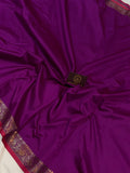 Purple Banarasi Handloom Soft SIlk Saree - Aura Benaras