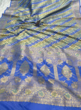 Blue Rangkaat Banarasi Handloom Pure Katan Silk Saree - Aura Benaras