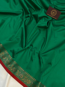 Sea Green Banarasi Handloom Soft SIlk Saree - Aura Benaras