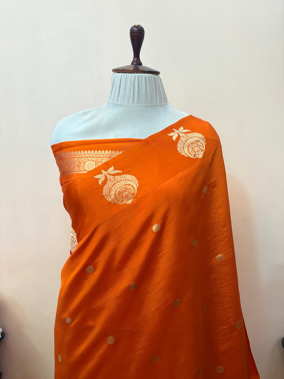 Orange Pure Banarasi Handloom Silk Saree