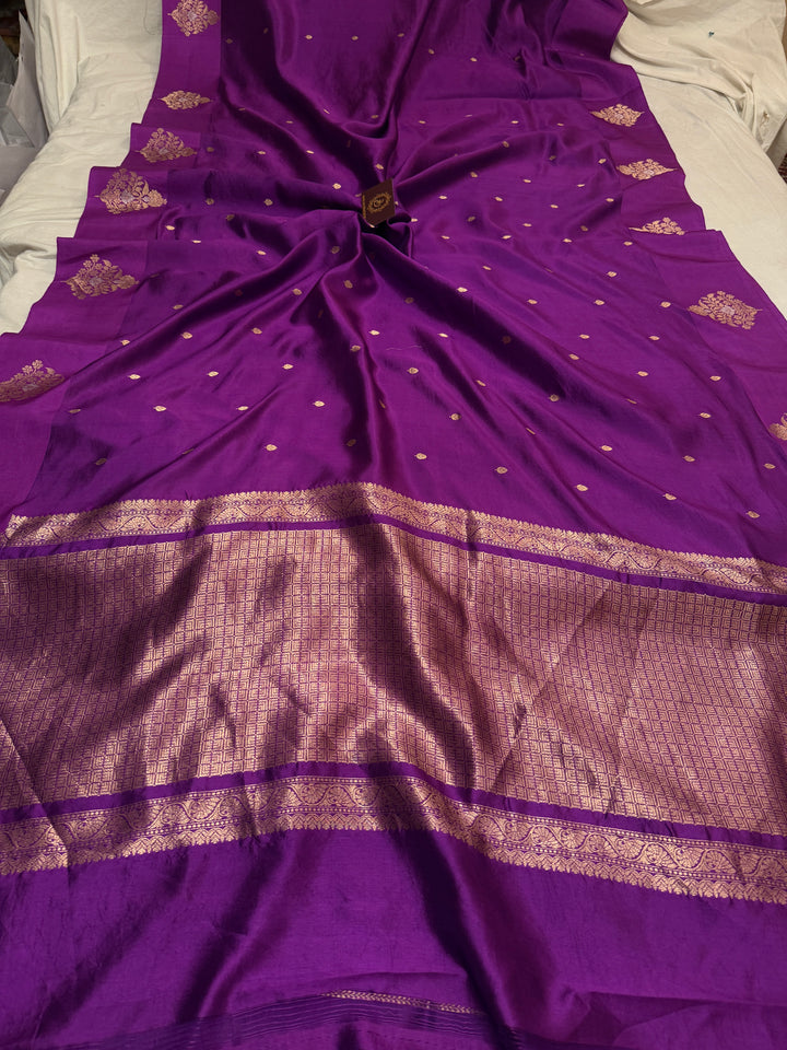 Purple Pure Banarasi Handloom Silk Saree