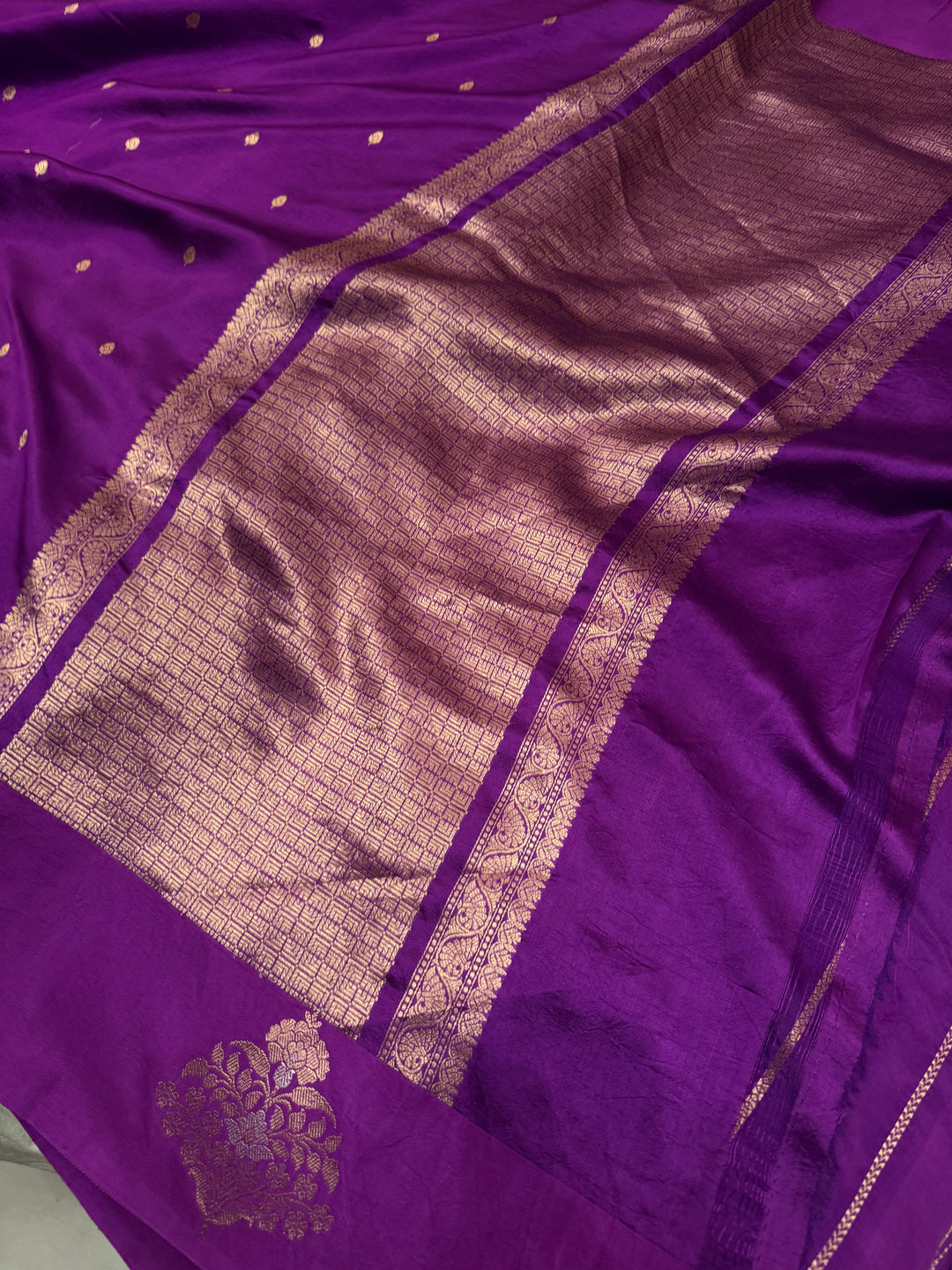 Purple Pure Banarasi Handloom Silk Saree