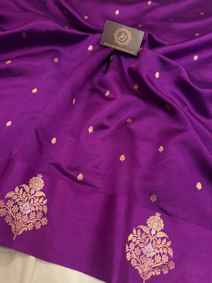 Purple Pure Banarasi Handloom Silk Saree
