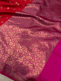 Red Banarasi Handloom Soft Silk Saree