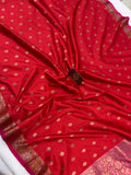  Red Banarasi Handloom Soft Silk Saree