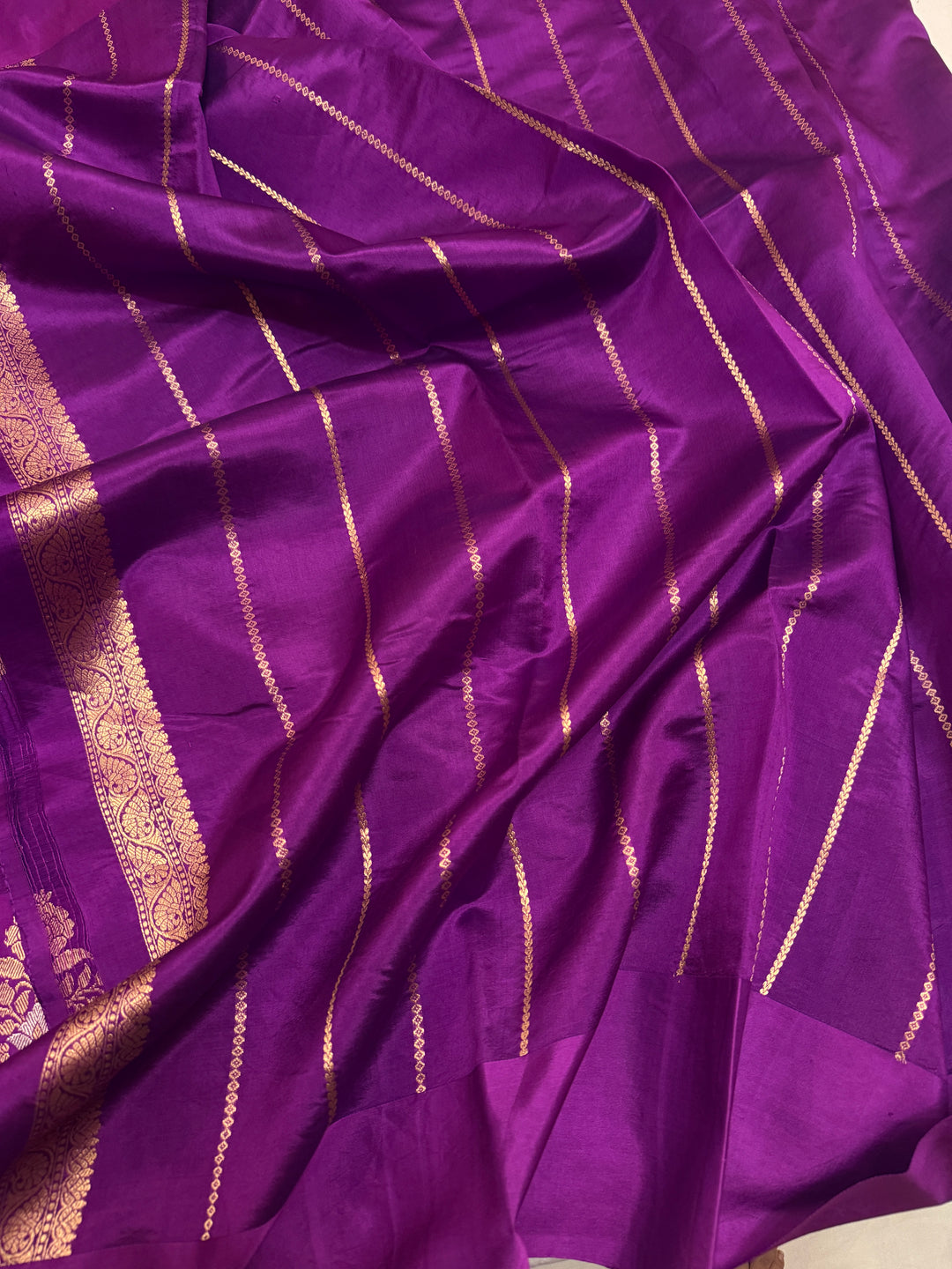 Purple Pure Banarasi Handloom Silk Saree