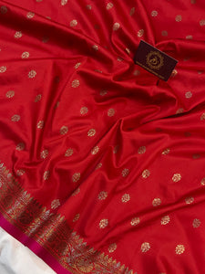  Red Banarasi Handloom Soft Silk Saree