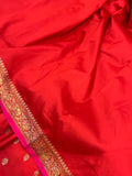  Red Banarasi Handloom Soft Silk Saree