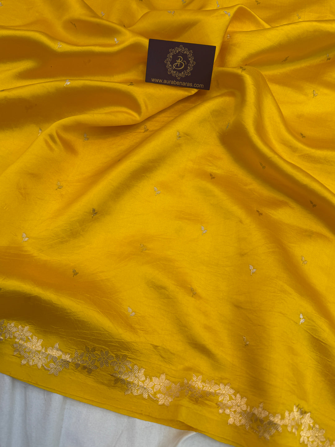 Yellow Pure Silk Handloom Banarasi Saree