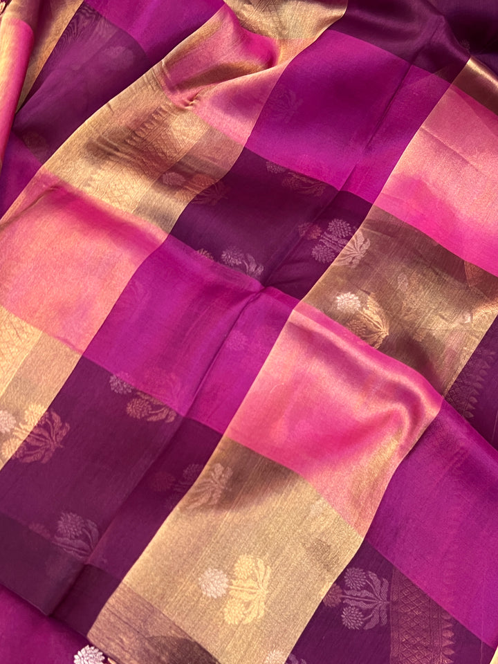 Purple Pure Tissue Silk Handloom Banarasi Saree