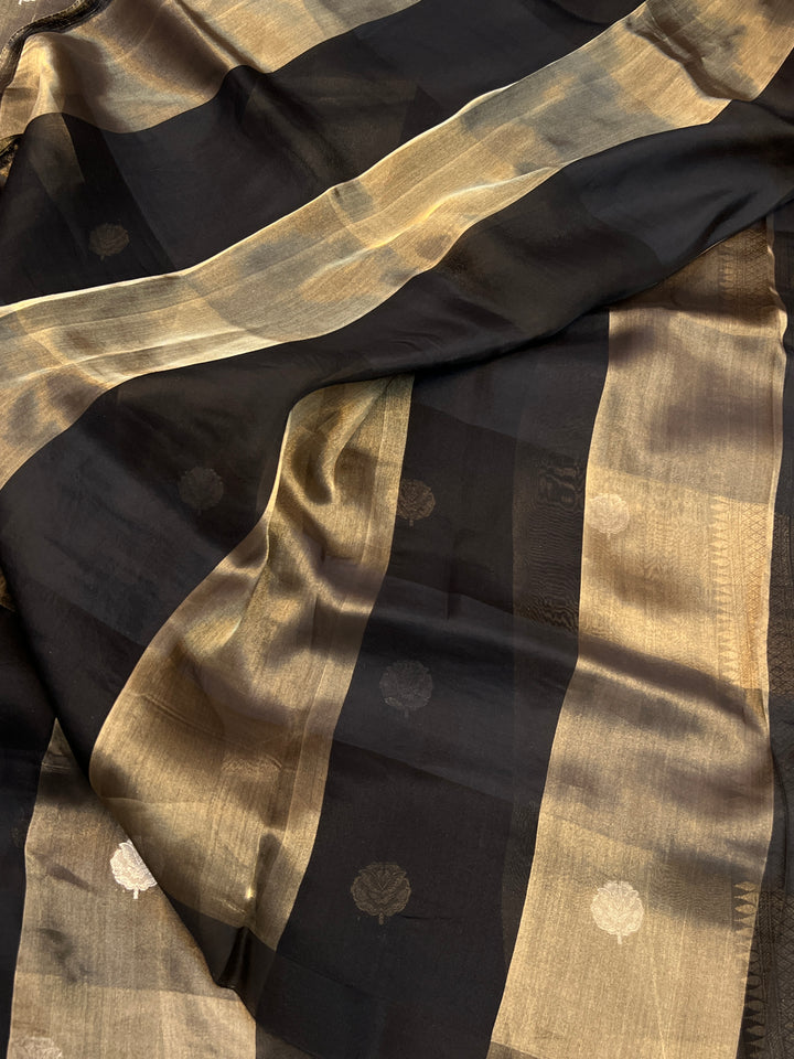 Black Pure Tissue Silk Handloom Banarasi Saree