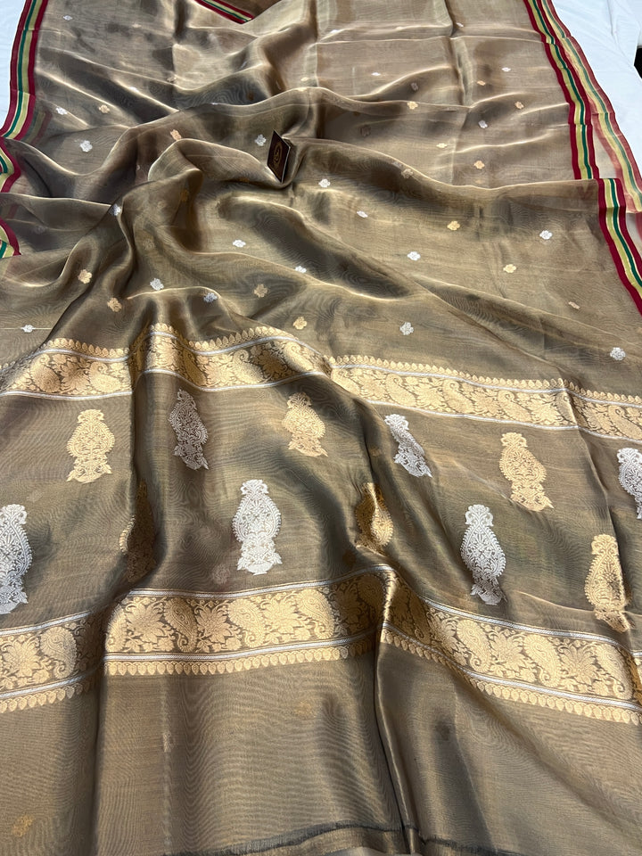 Black Pure Tissue Silk Handloom Banarasi Saree