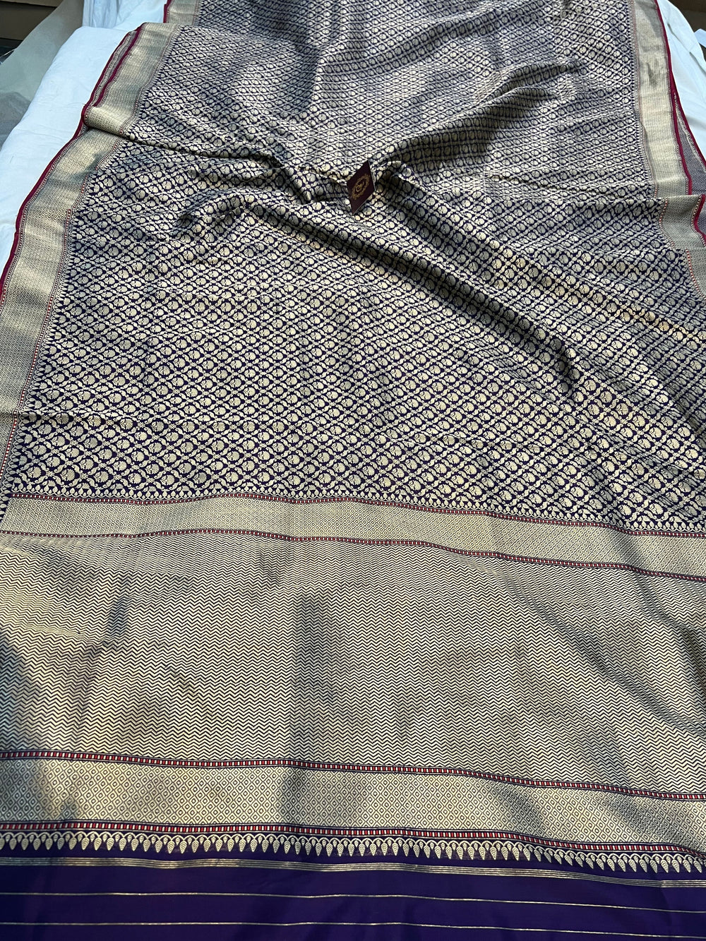 Wine Pure Banarasi Handloom Katan Silk Saree - Aura Benaras