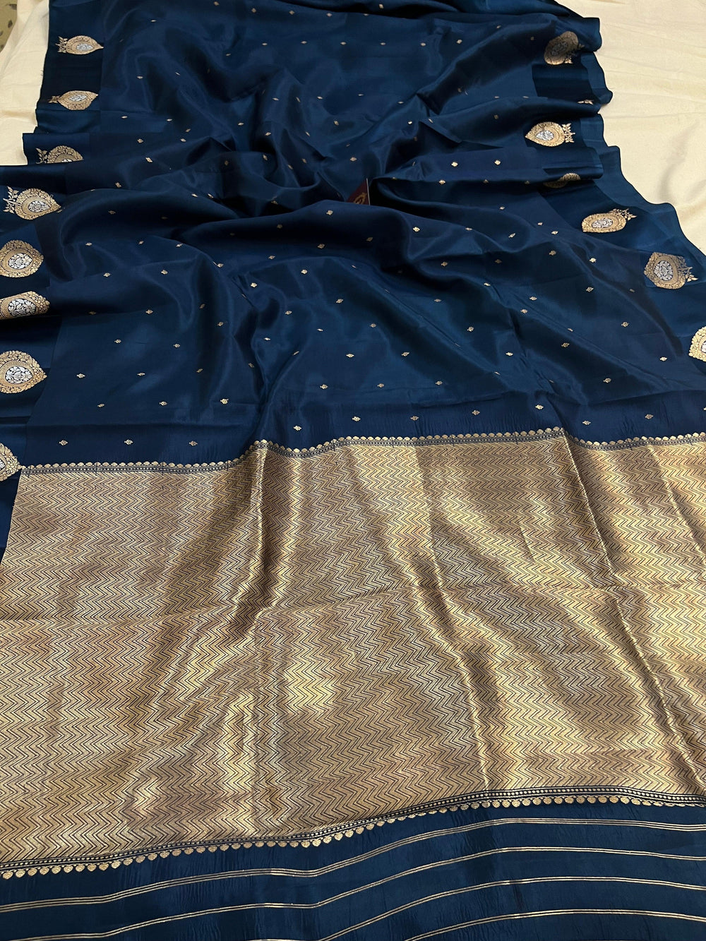 Teal Pure Banarasi Handloom Silk Saree - Aura Benaras