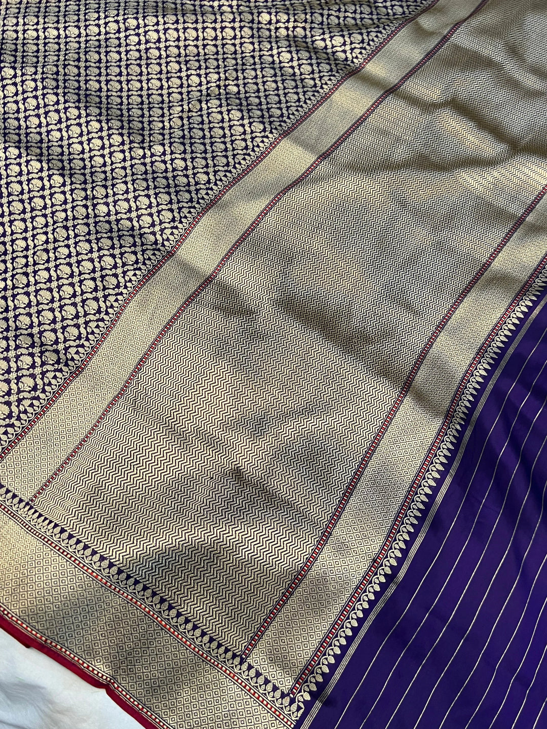 Wine Pure Banarasi Handloom Katan Silk Saree - Aura Benaras