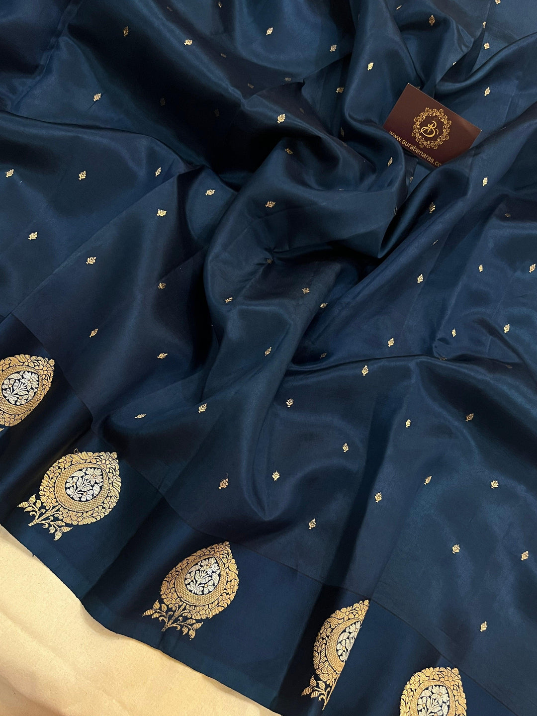 Teal Pure Banarasi Handloom Silk Saree - Aura Benaras