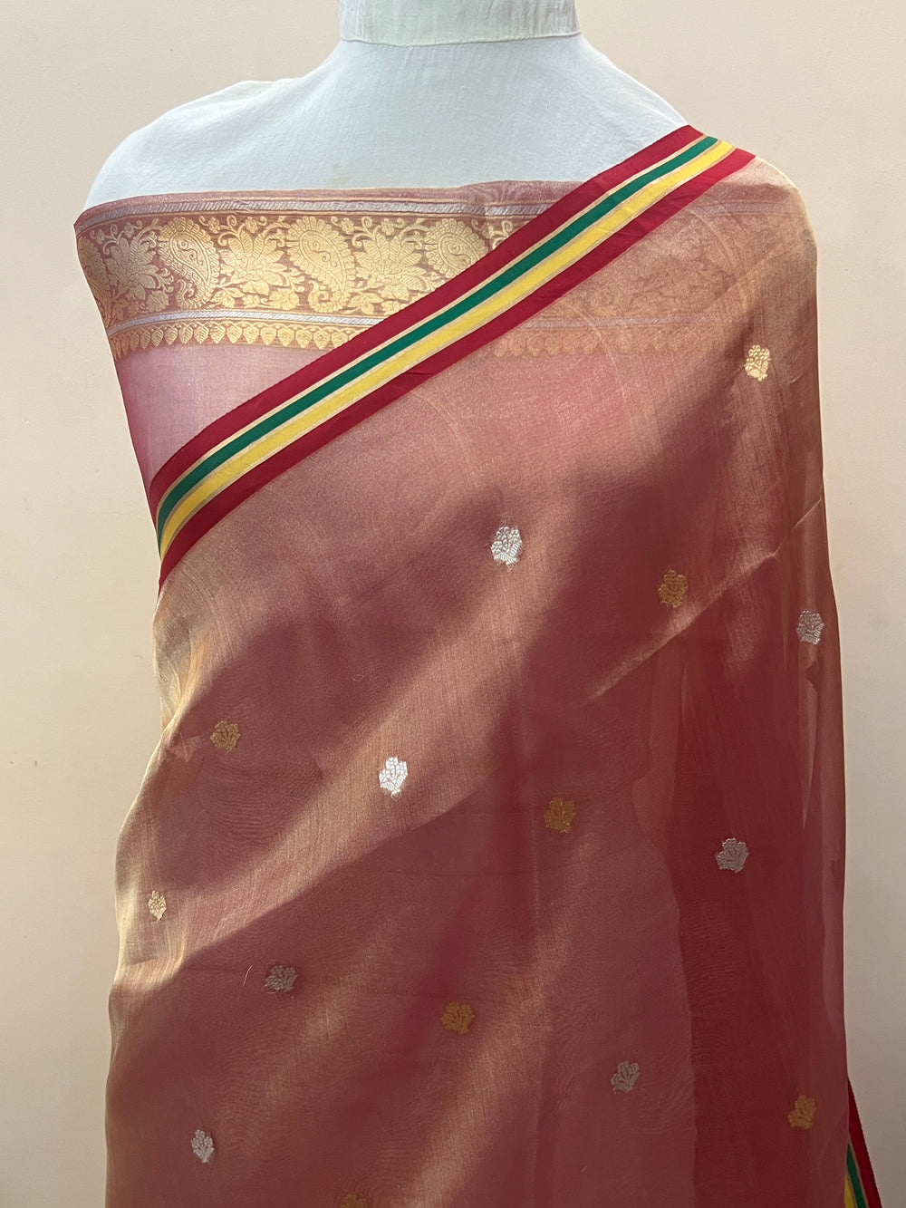 Pink Pure Tissue Silk Handloom Banarasi Saree