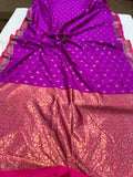 Purple  Banarasi Handloom Soft Silk Saree - Aura Benaras