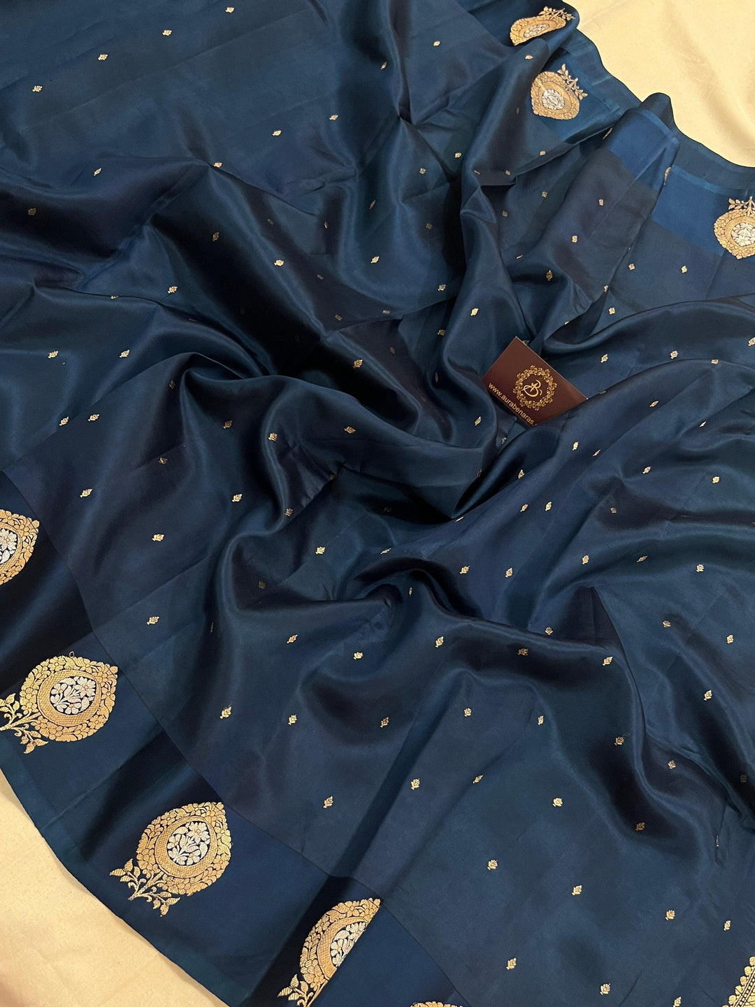 Teal Pure Banarasi Handloom Silk Saree - Aura Benaras