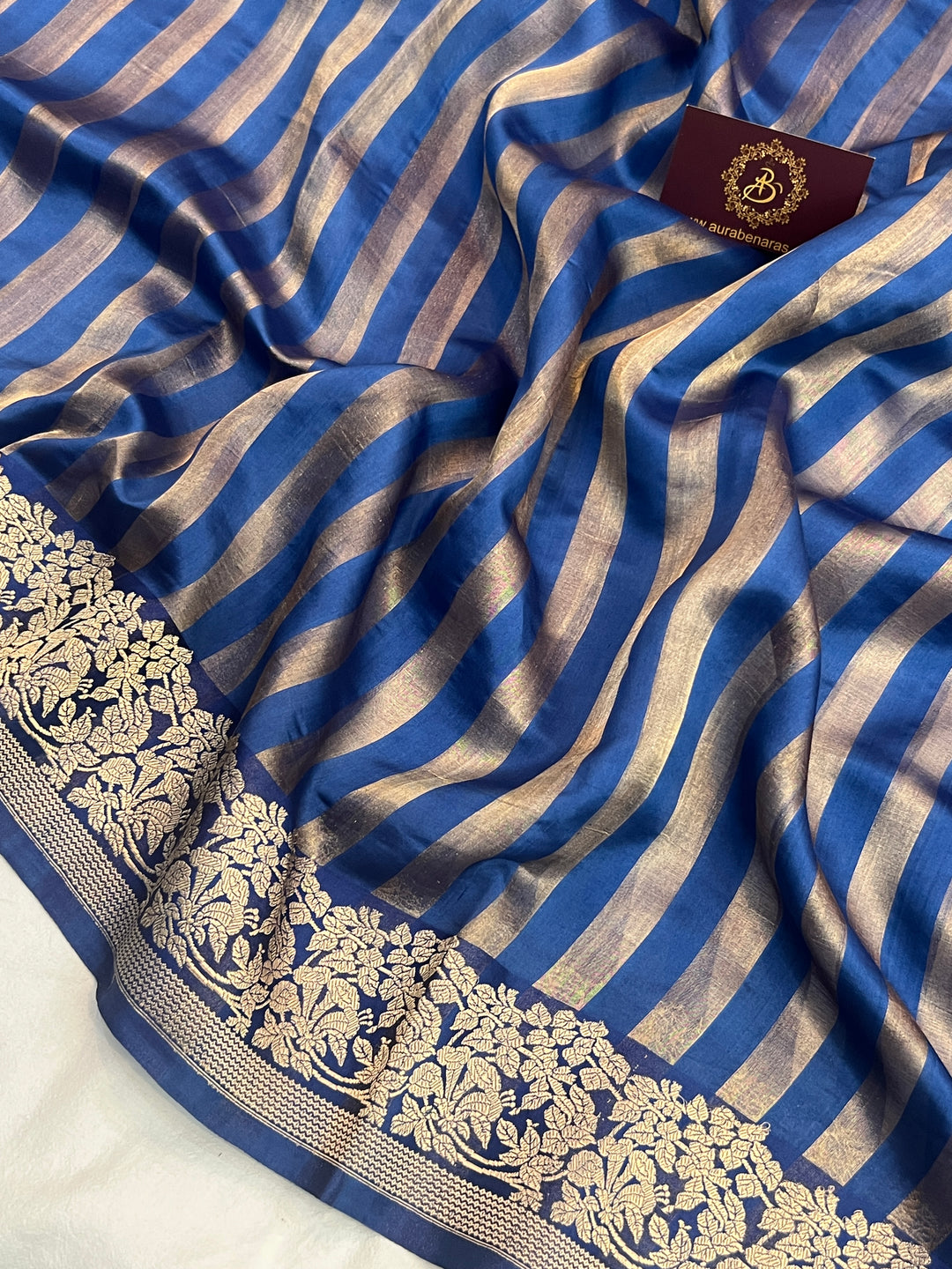 Teal Blue Pure Banarasi Handloom Silk Saree
