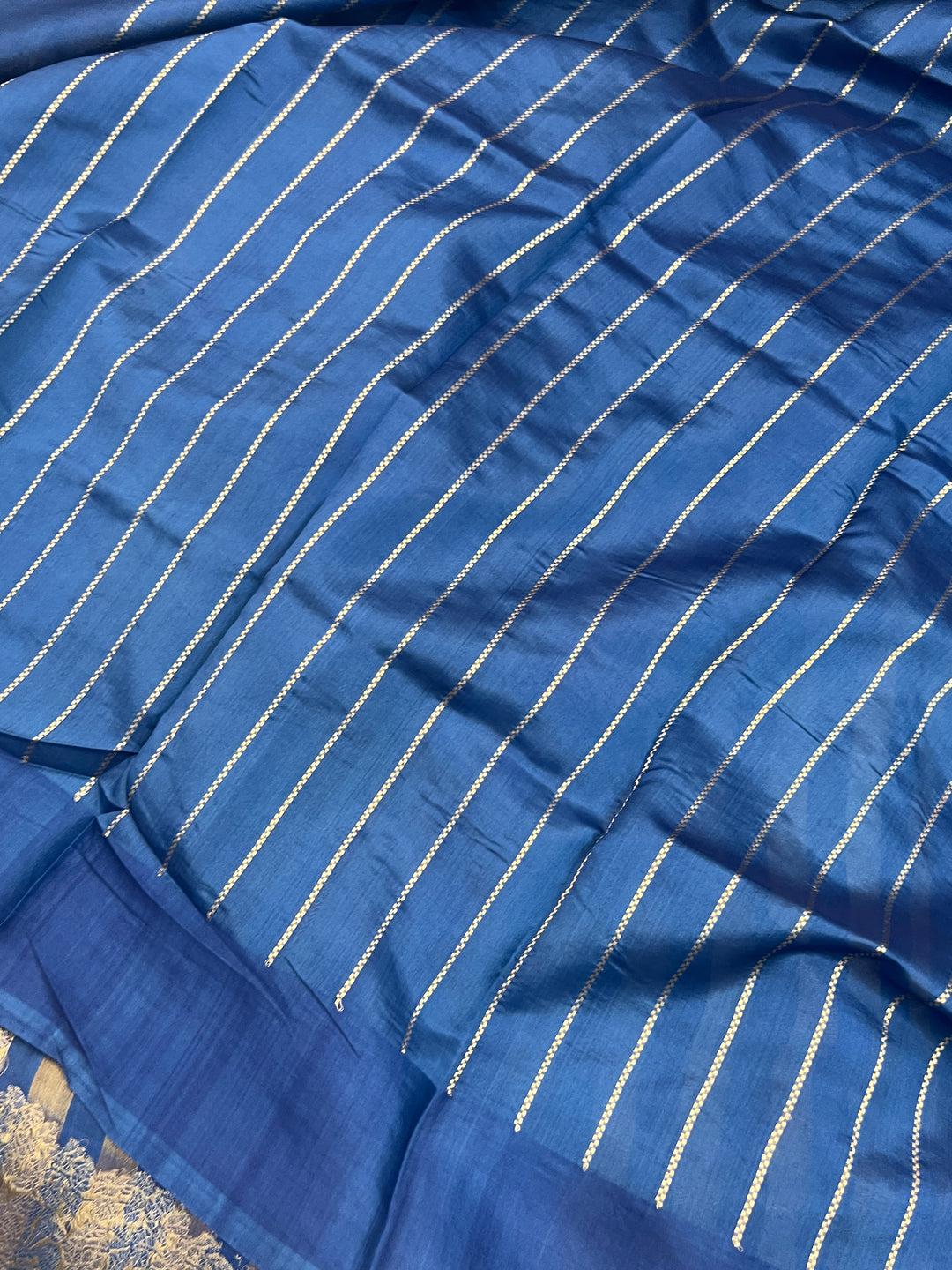 Teal Blue Pure Banarasi Handloom Silk Saree