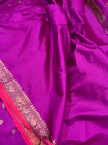 Purple  Banarasi Handloom Soft Silk Saree - Aura Benaras