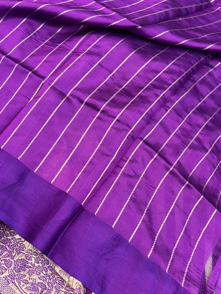 Purple Pure Banarasi Handloom Silk Saree