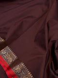 Brown Banarasi Handloom Soft Silk Saree - Aura Benaras