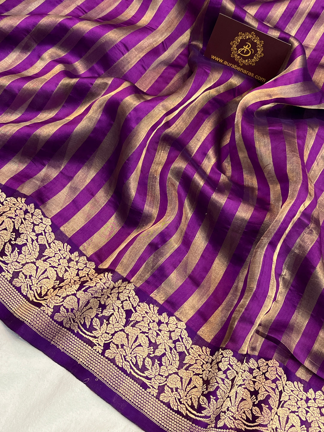 Purple Pure Banarasi Handloom Silk Saree