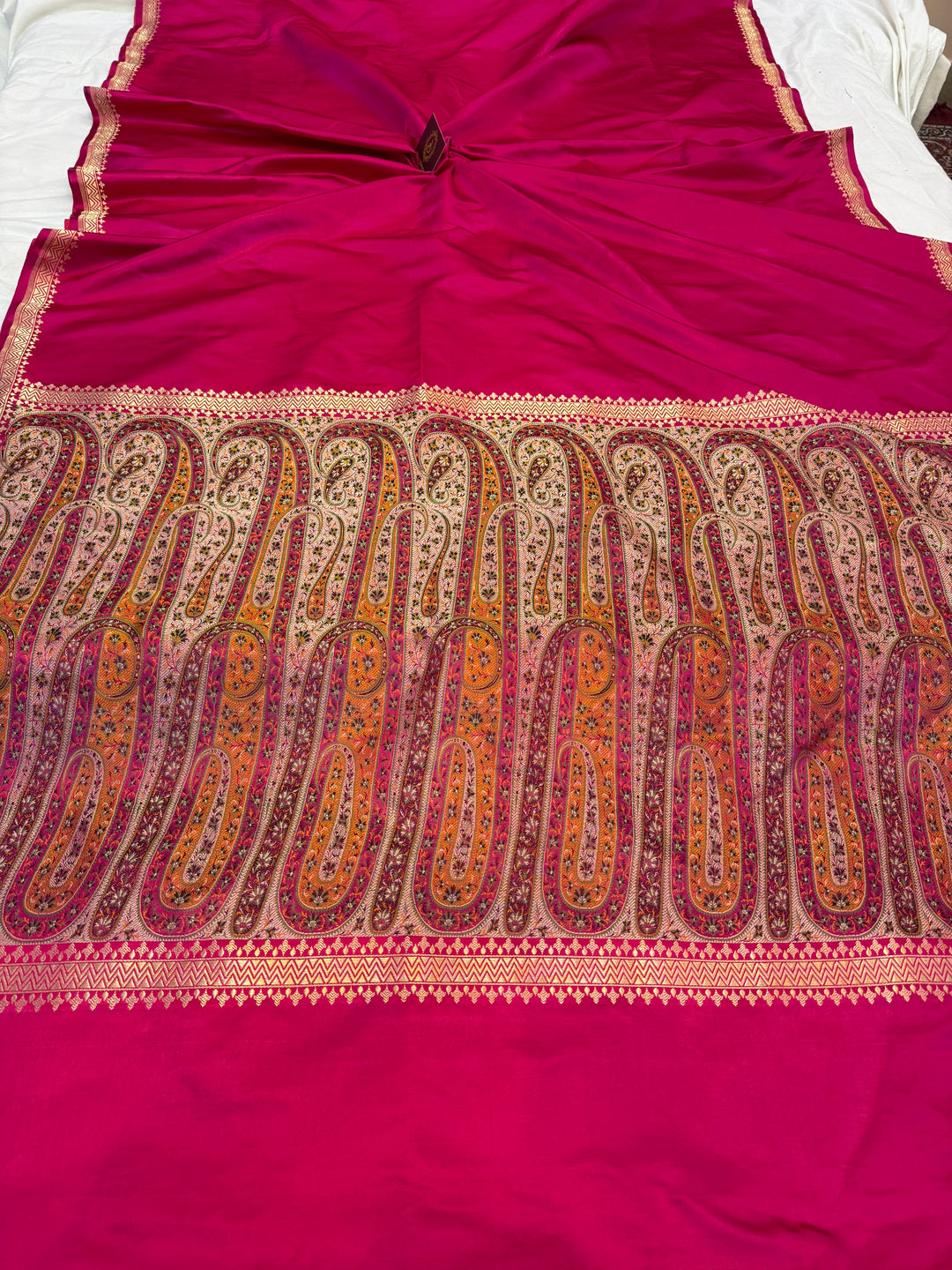 Rani Pink Pure Banarasi Handloom Katan Satin Silk Saree