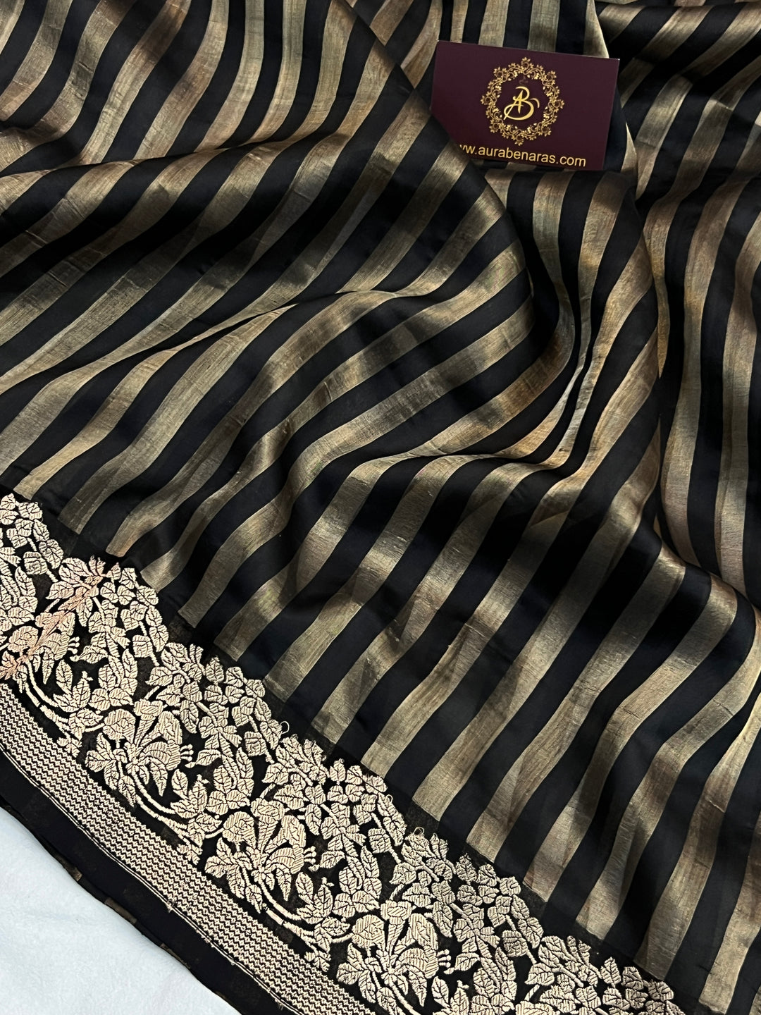 Black Pure Banarasi Handloom Silk Saree