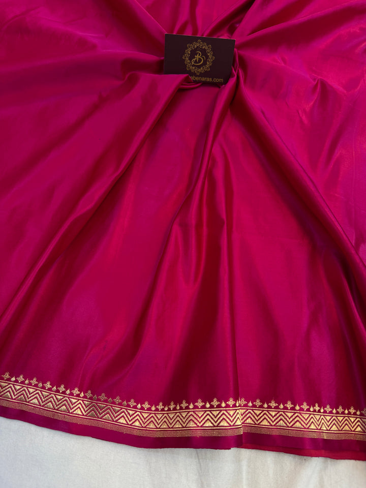 Rani Pink Pure Banarasi Handloom Katan Satin Silk Saree