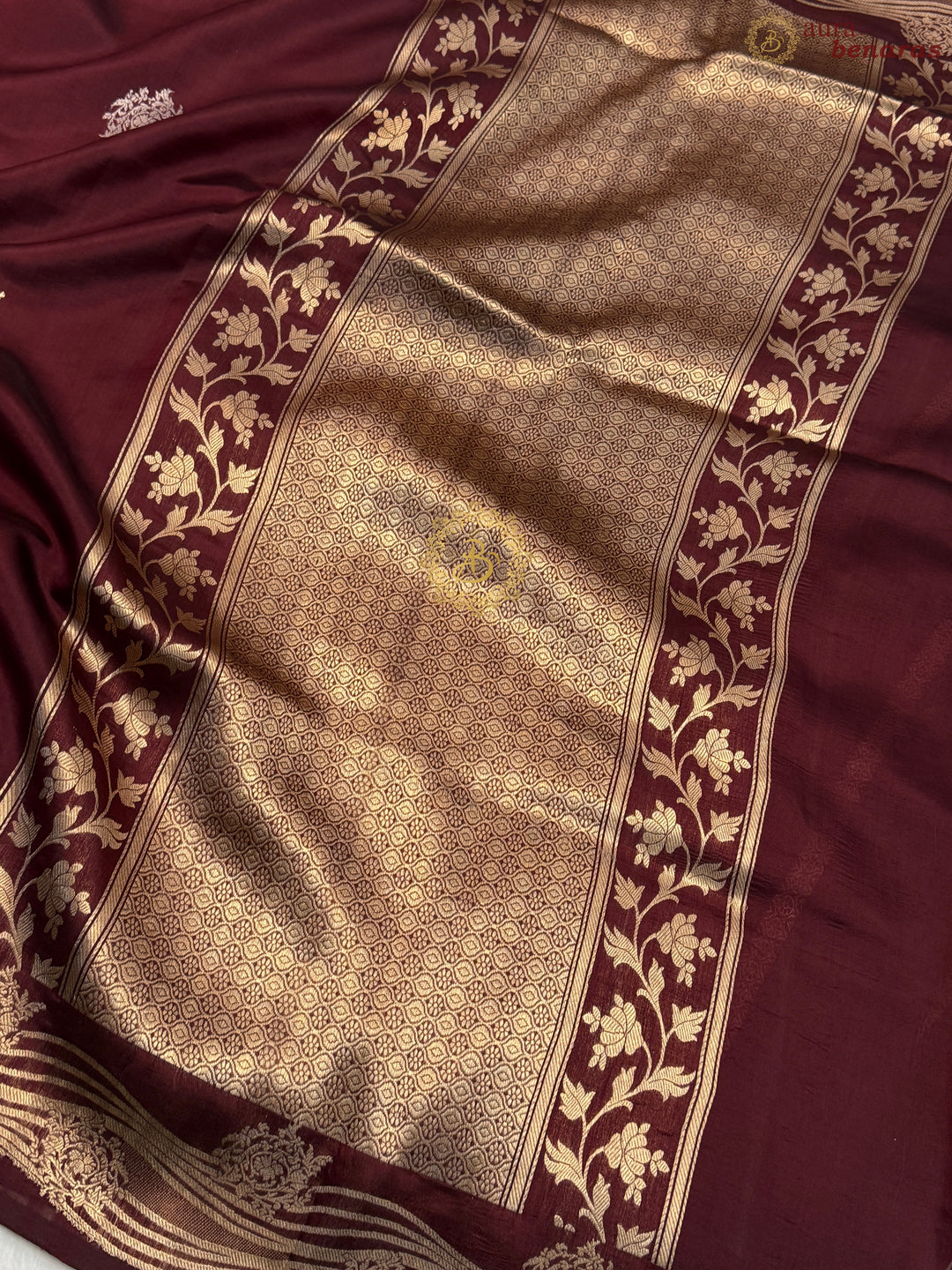 Maroon Pure Silk Handloom Banarasi Saree