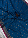 Blue Banarasi Handloom Soft Silk Saree