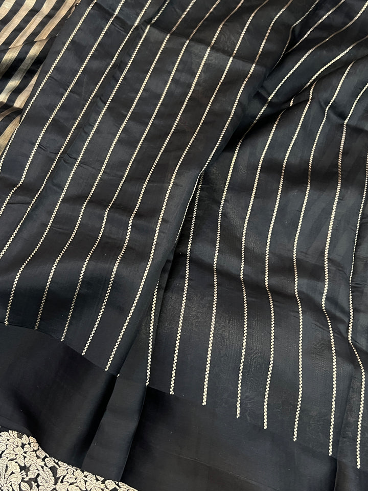 Black Pure Banarasi Handloom Silk Saree