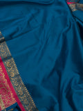 Blue Banarasi Handloom Soft Silk Saree - Aura Benaras