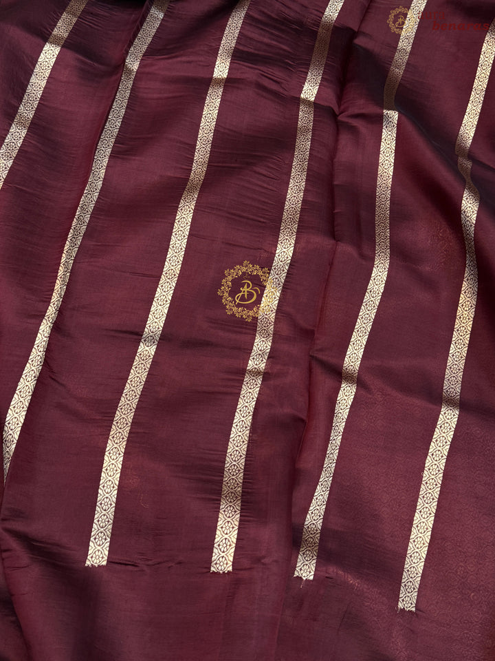 Maroon Pure Silk Handloom Banarasi Saree