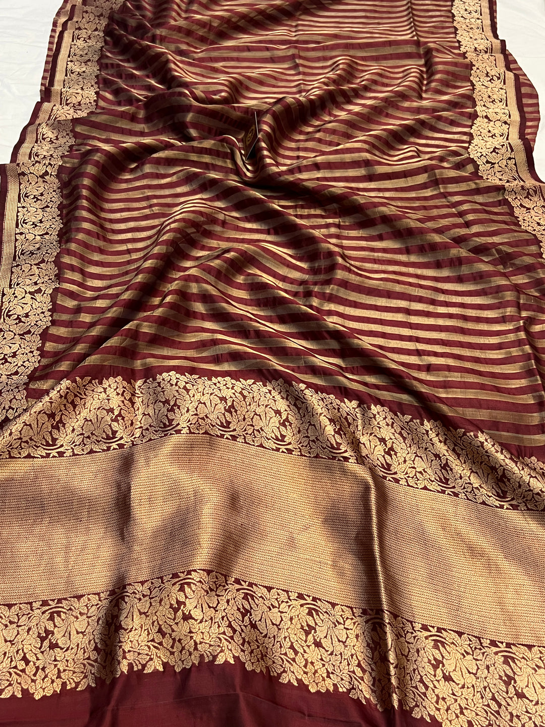 Maroon Pure Banarasi Handloom Silk Saree