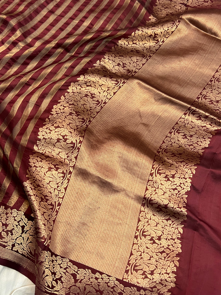 Maroon Pure Banarasi Handloom Silk Saree
