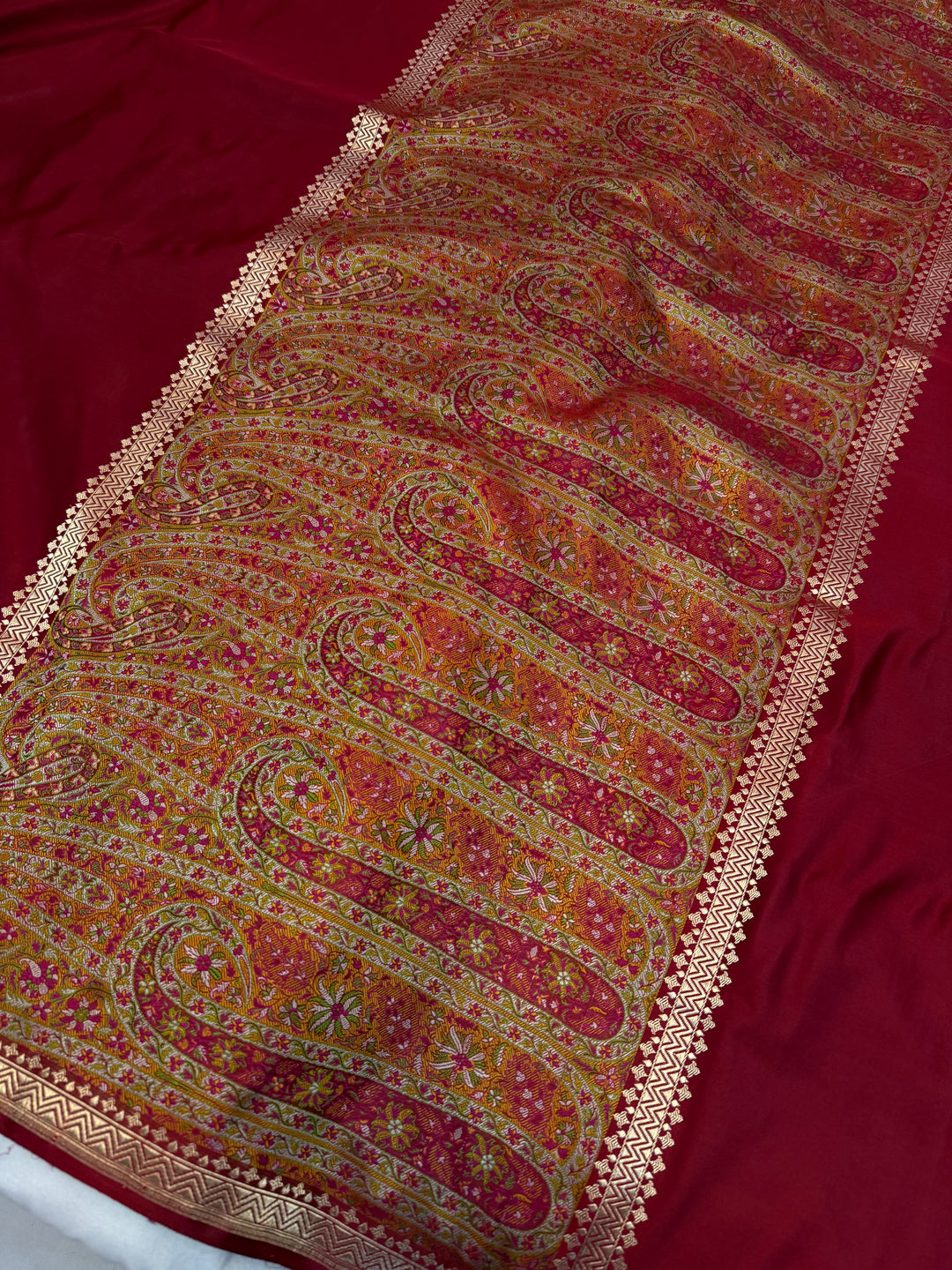 Maroon Pure Banarasi Handloom Katan Satin Silk Saree