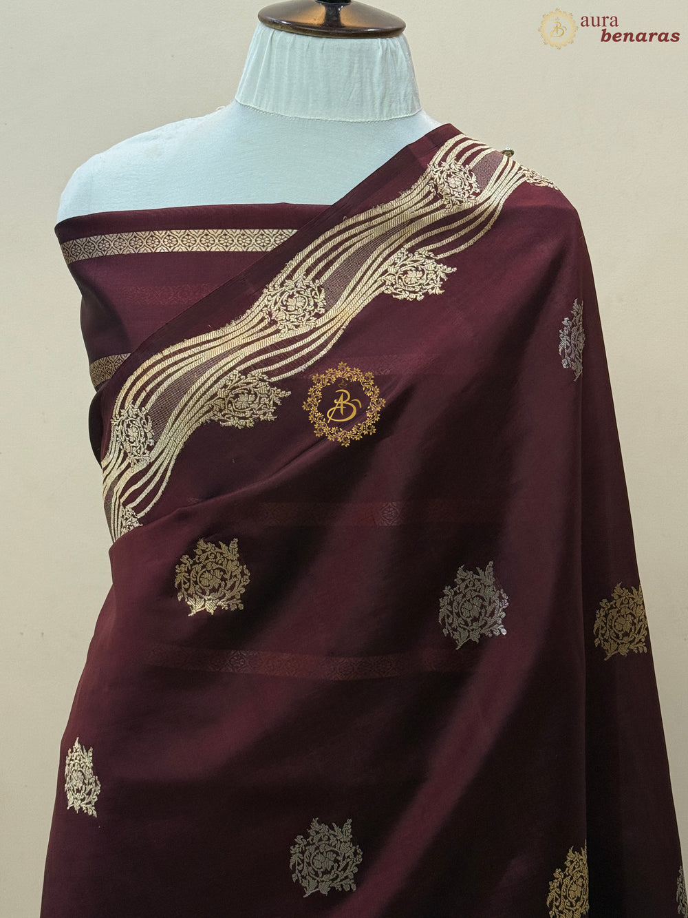 Maroon Pure Silk Handloom Banarasi Saree