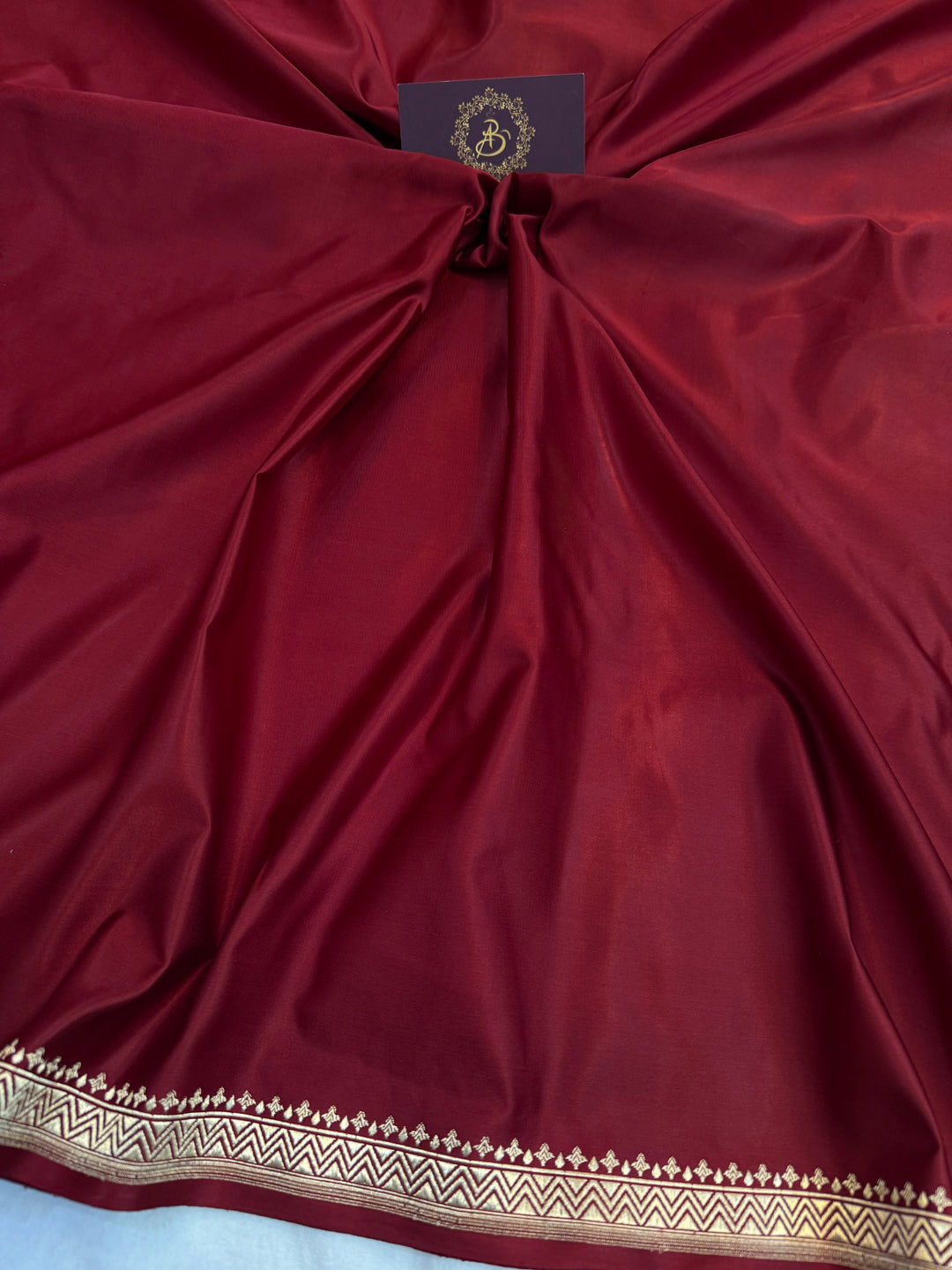 Maroon Pure Banarasi Handloom Katan Satin Silk Saree