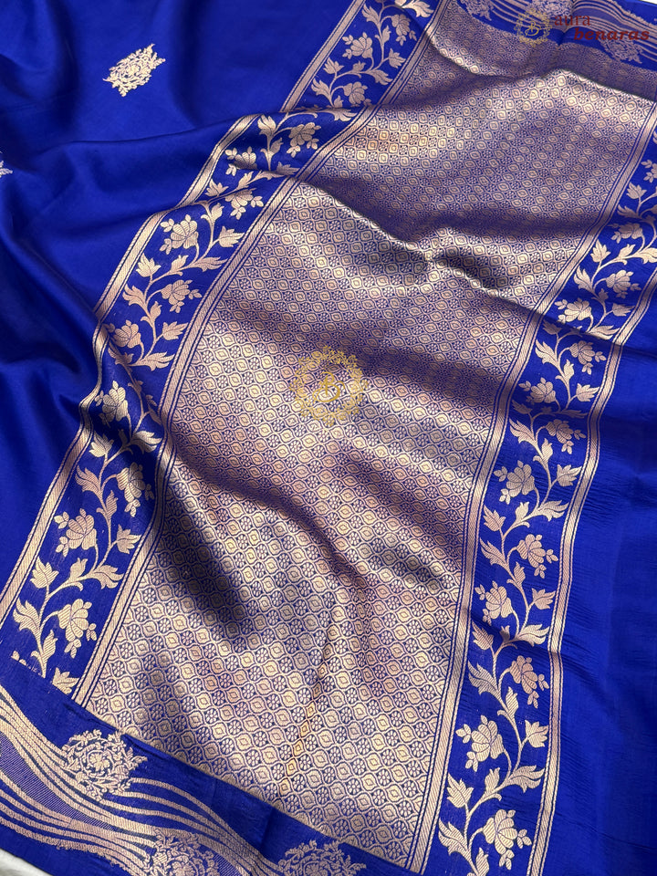 Royal Blue Pure Silk Handloom Banarasi Saree