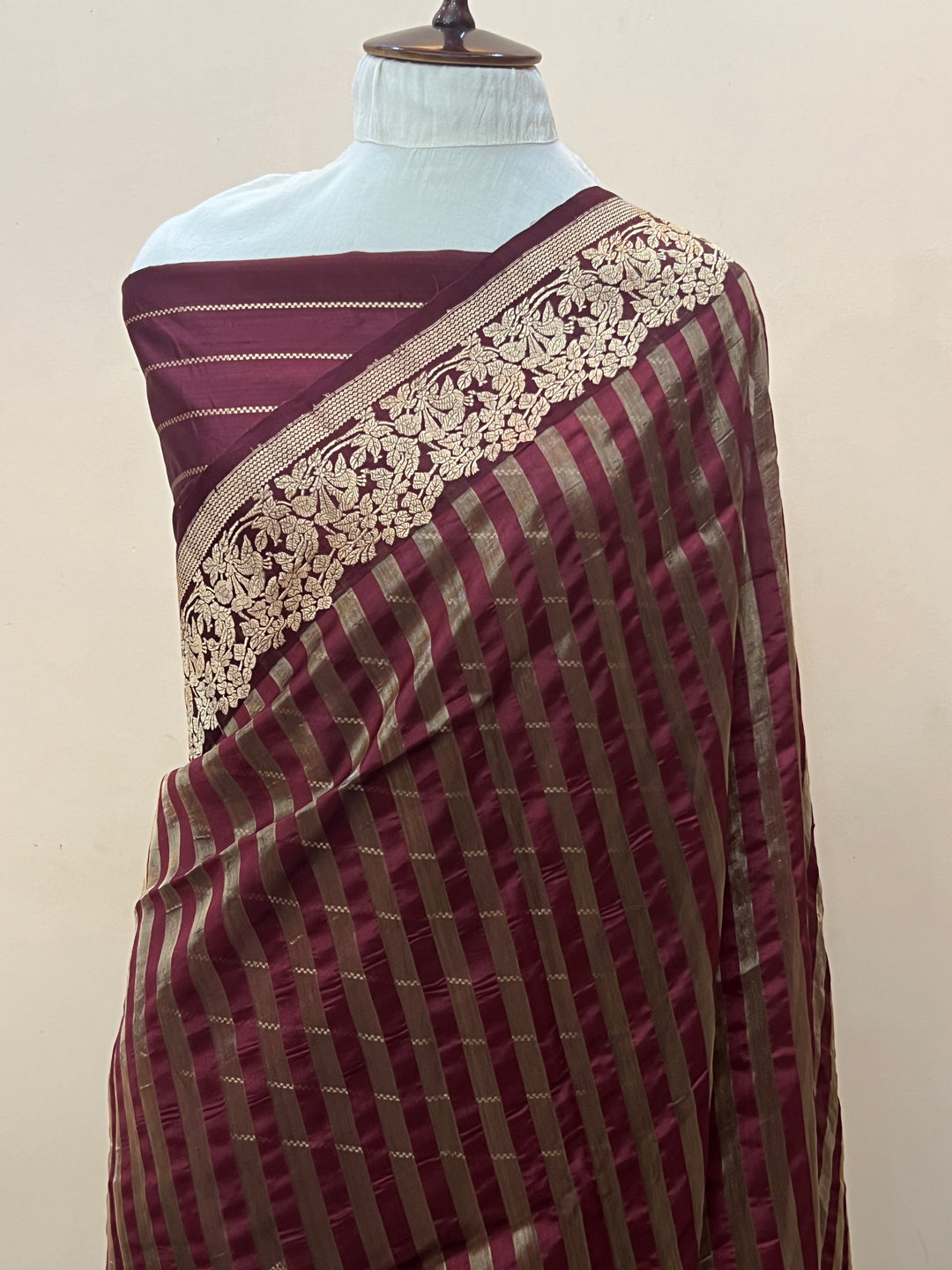 Maroon Pure Banarasi Handloom Silk Saree