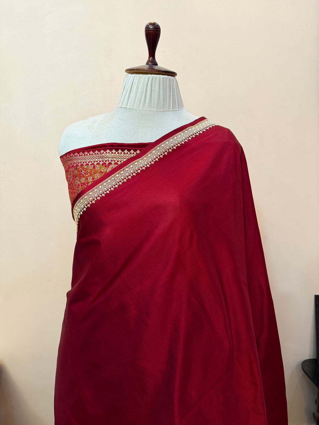 Maroon Pure Banarasi Handloom Katan Satin Silk Saree