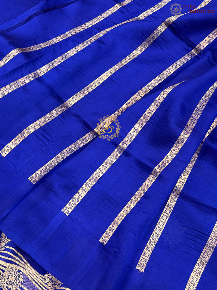 Royal Blue Pure Silk Handloom Banarasi Saree