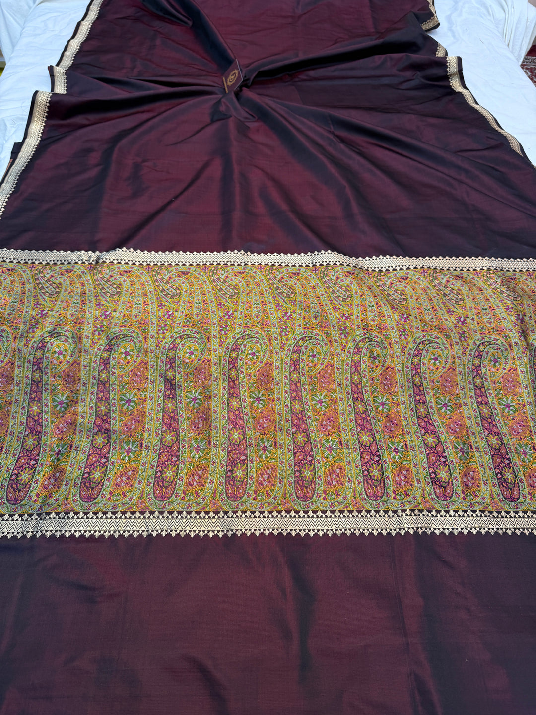 Black Pure Banarasi Handloom Katan Satin Silk Saree