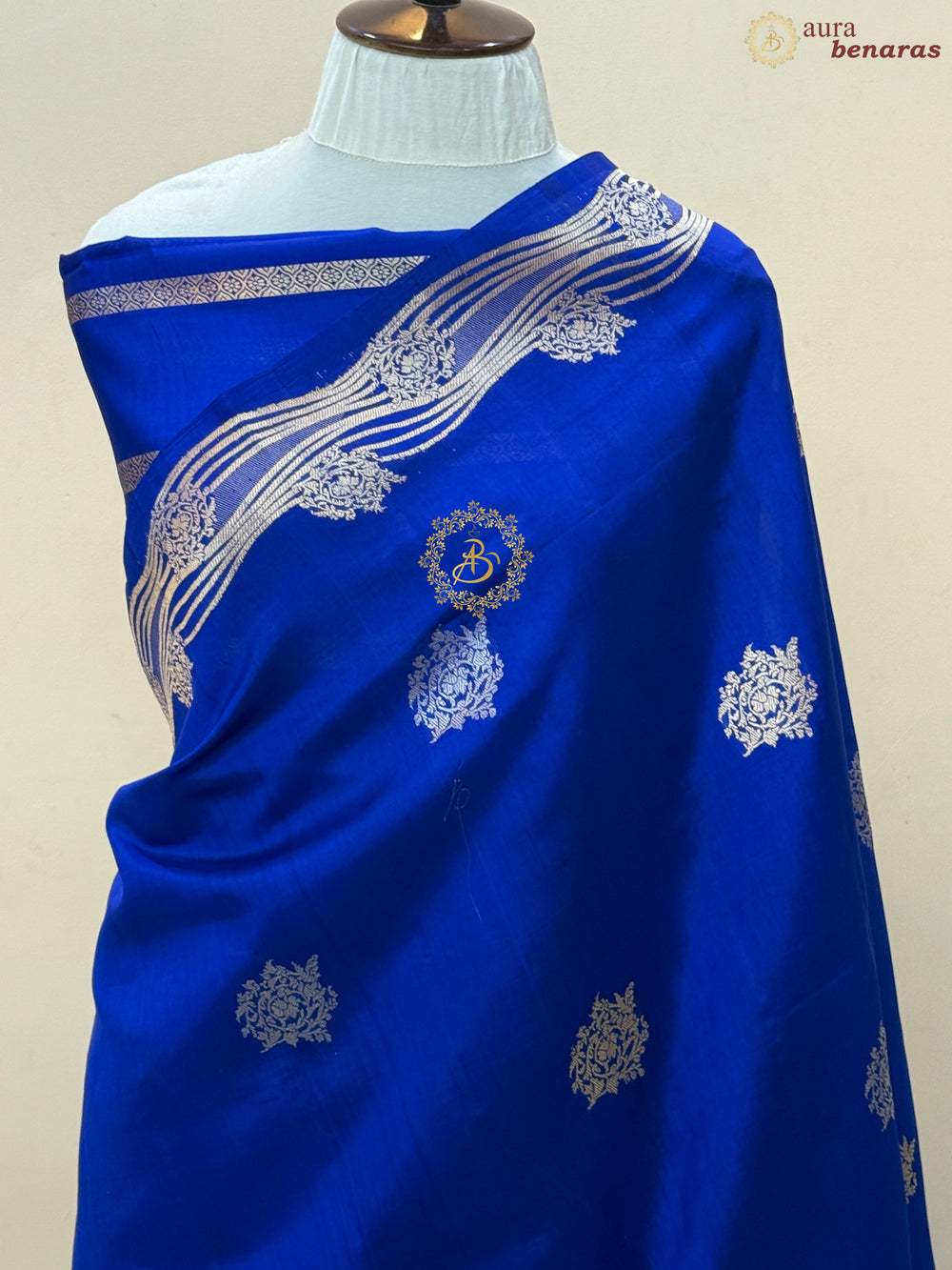 Royal Blue Pure Silk Handloom Banarasi Saree