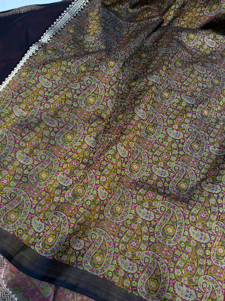 Black Pure Banarasi Handloom Katan Satin Silk Saree