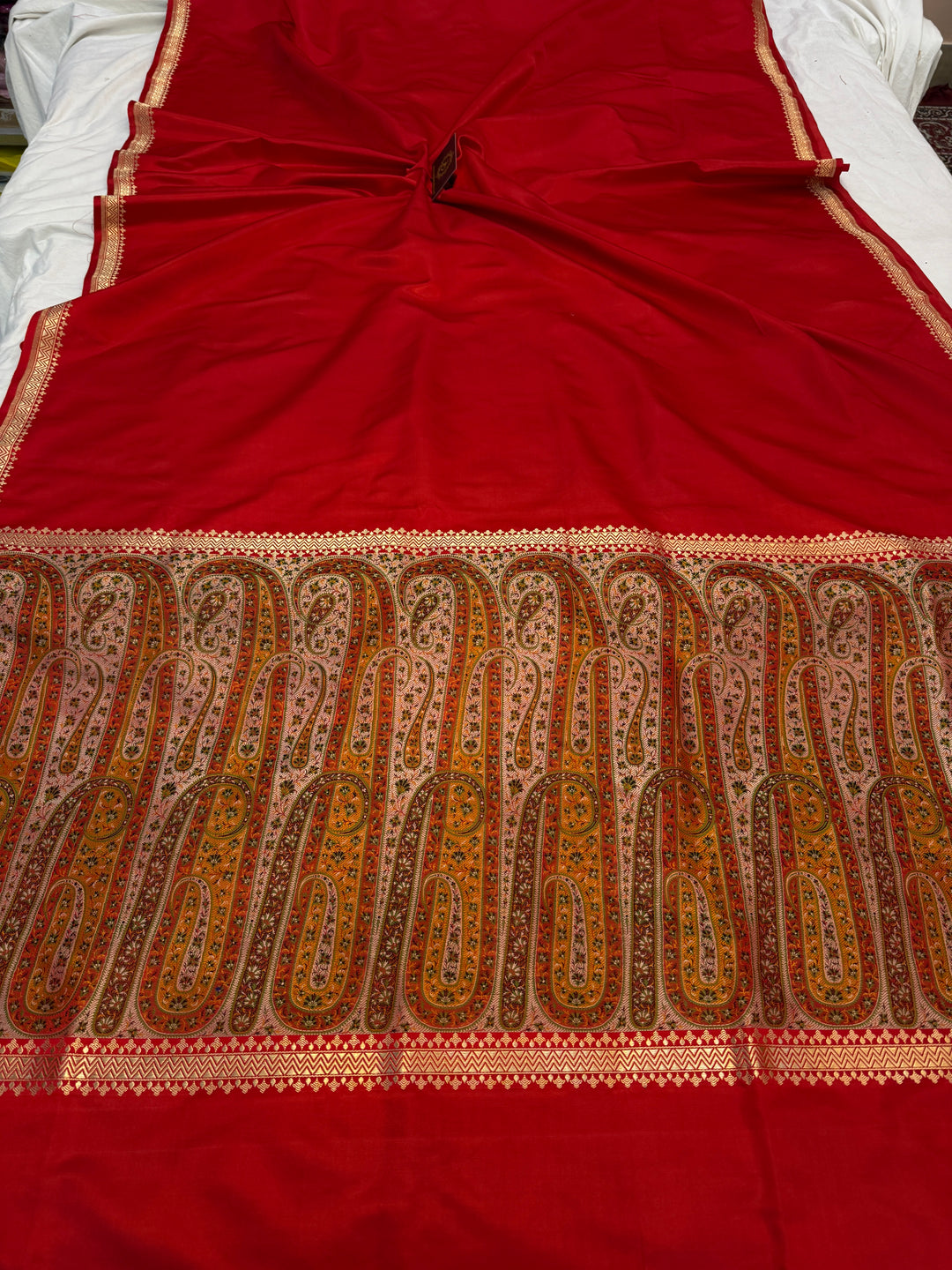 Red Pure Banarasi Handloom Katan Satin Silk Saree